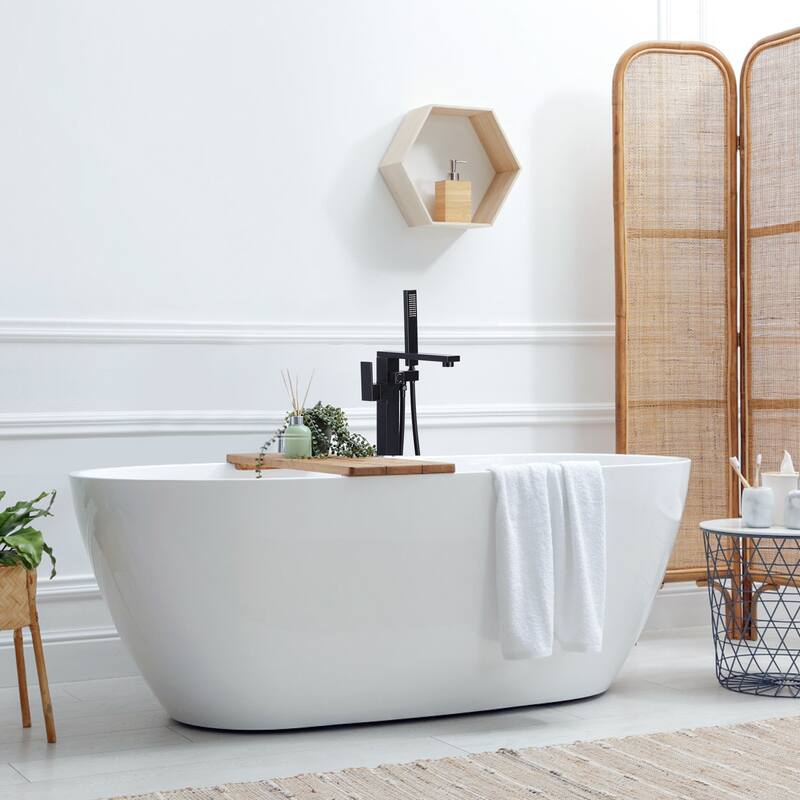 WOWOW Single-Handle Freestanding Tub Faucet with Handheld Shower