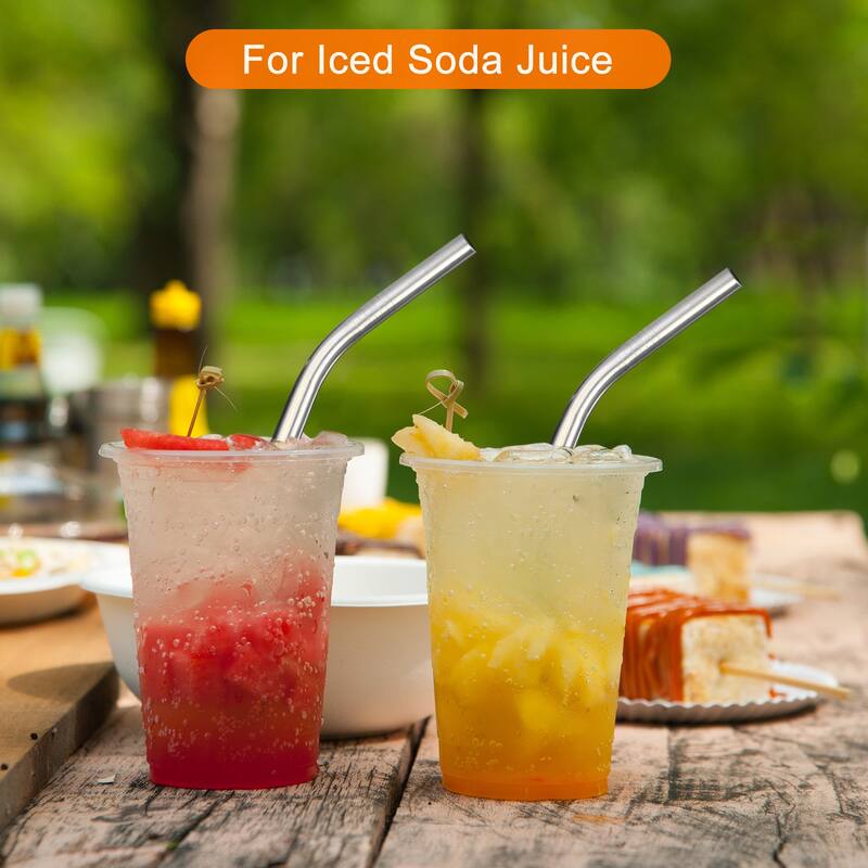 6Pcs Reusable Metal Straws, 9.5" Stainless Steel Straw, Straight
