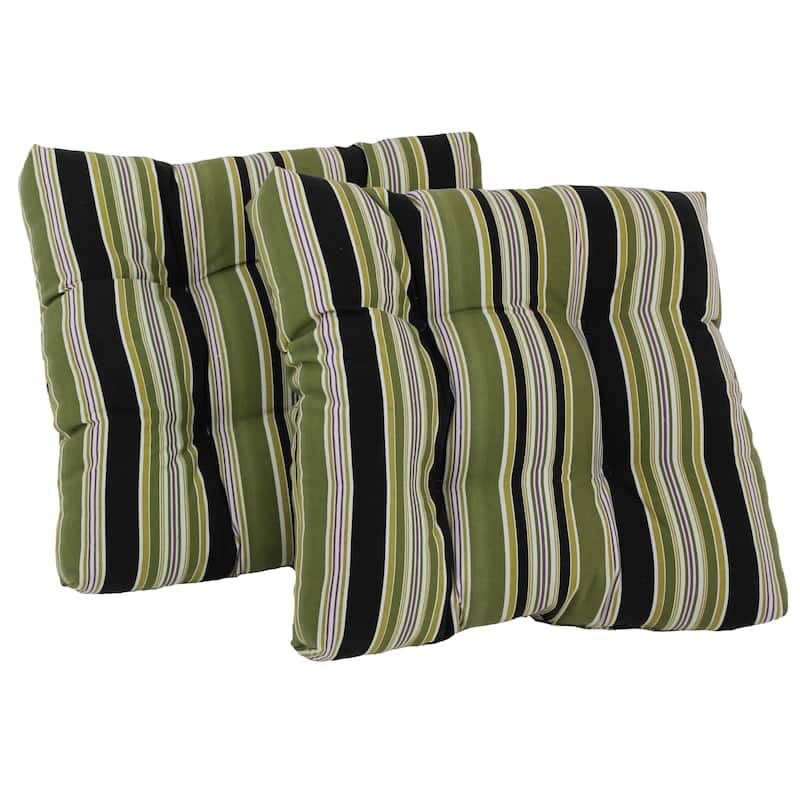19-inch Square Tufted Indoor/Outdoor Chair Cushions (Set of 2) - Eastbay Onyx
