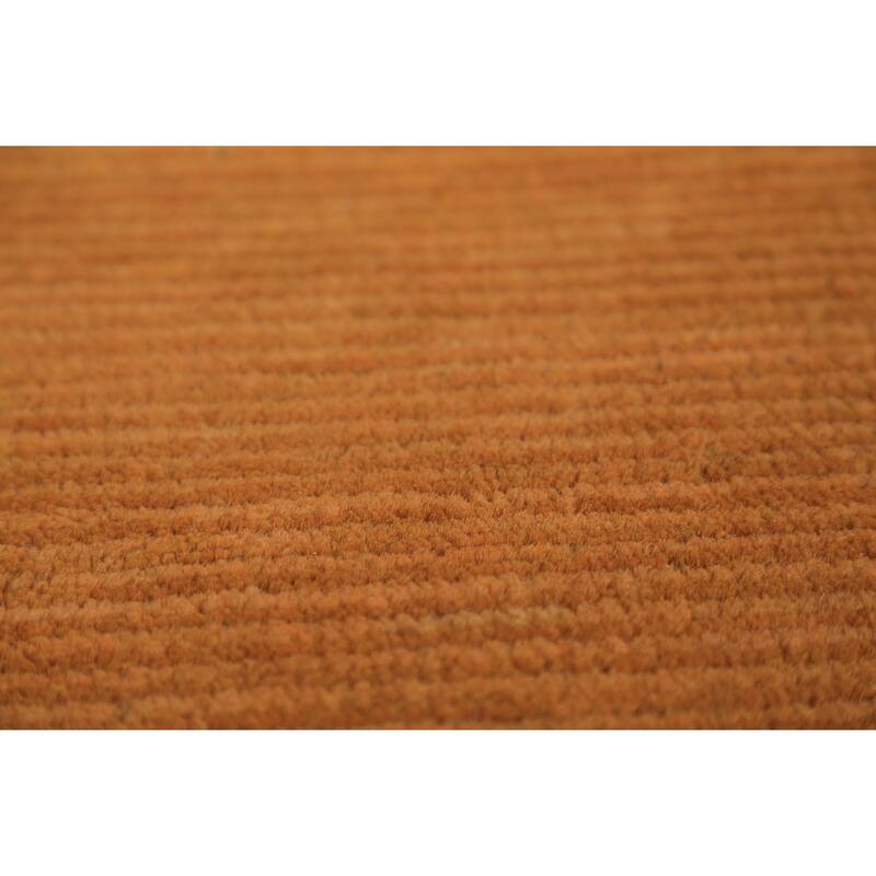 Orange Gabbeh Modern Area Rug Hand-Knotted Oriental Wool Carpet - 5'11" x 6'9"