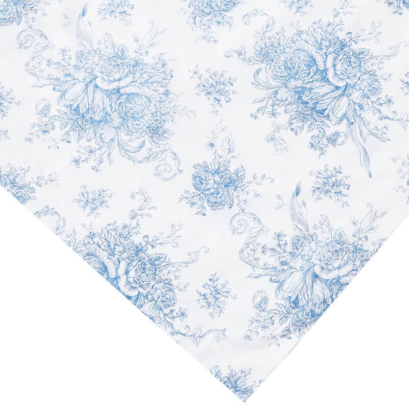 Floral Etching Cotton Duvet Set Light Blue