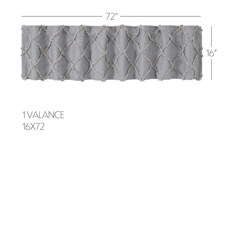 Frayed Lattice Creme & Black Valance 16x72 - M