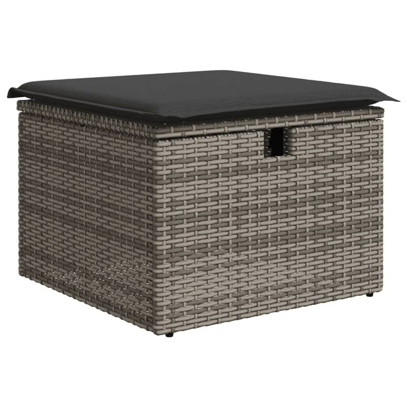 vidaXL Patio Sofa Set with Cushions Outdoor Furniture 9 Piece Poly Rattan - 21.7 x 39.4 x 28.7 in