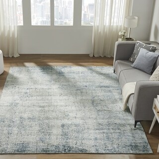 Urban Distress Abstract Blue Handmade Area Rug - Bed Bath & Beyond ...