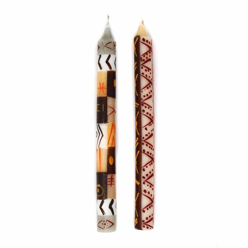 Handmade Akono Design Candles Set of 2 (South Africa)