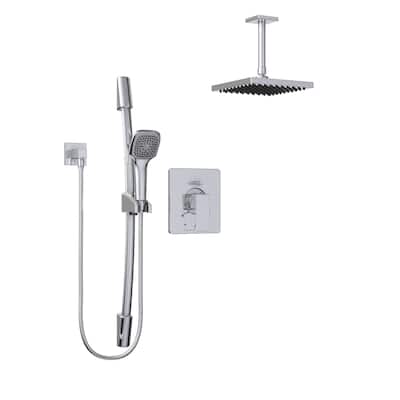 Belanger Pressure Balanced Square Shower System from Ceiling