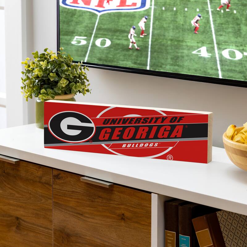 University of Georgia Wooden Tabletop Mantel Shelf Sign - 5" x 18"