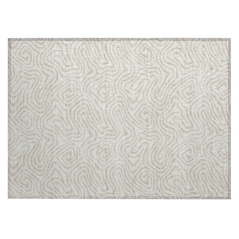 Machine Washable Indoor/ Outdoor Modern Trance Chantille Rug
