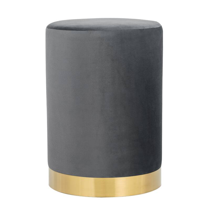 Adeco Footstool Ottoman Vanity Stool with Gold Base