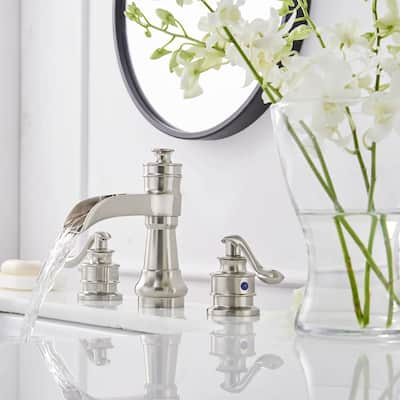 3 Holes Brushed Nickel Bathroom Sink Faucet