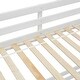 preview thumbnail 19 of 18, Twin Over Full Size Floor Bunk Bed with Slide and Safety Guardrails, Wooden Bunk Bedframe with Storage Staircase and Fence