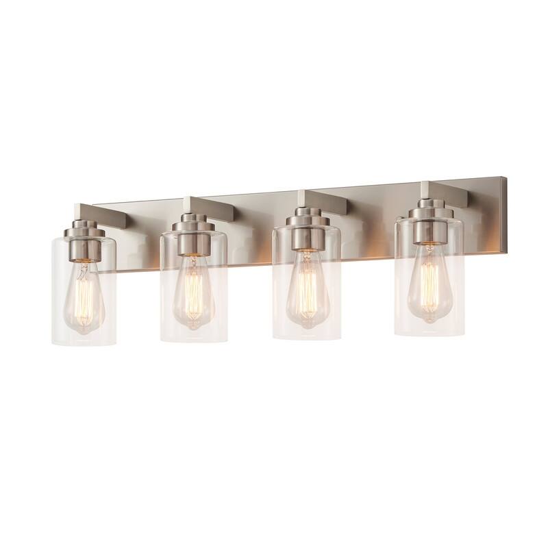 KAWOTI 28.4" 4-Light Bathroom Vanity Light with Clear Glass Shade