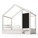 preview thumbnail 16 of 18, Twin Size House Bed with Blackboard and Drawers,Two assembly options