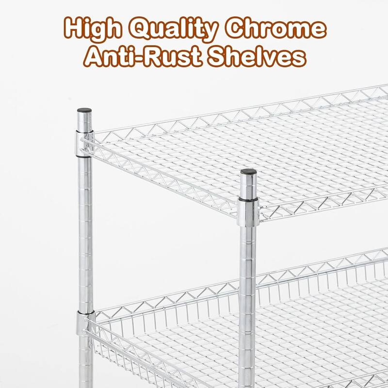 3 or 2-Tier Commercial Grade Rolling Service Kitchen Cart for Home and Office Use - N/A