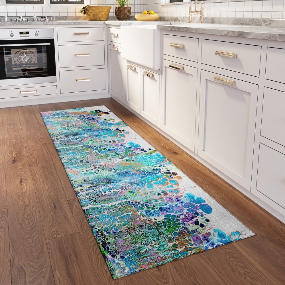 Indoor/ Outdoor Addison Karina Abstract Washable Area Rug