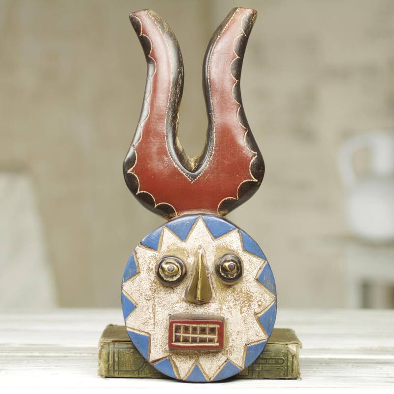 Novica Handmade Lucky African Wood Mask