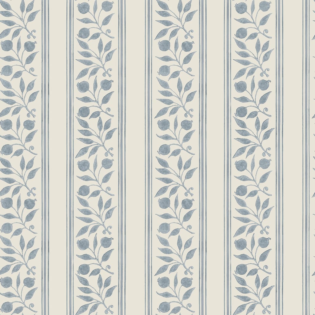 Rosehip Stripe China Blue Peel and Stick Wallpaper