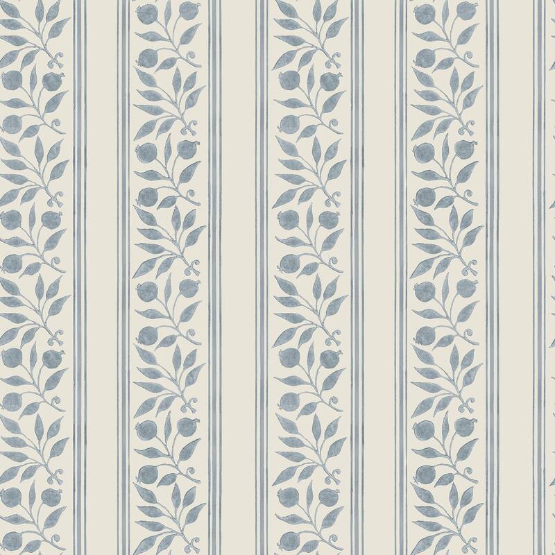 Rosehip Stripe China Blue Peel and Stick Wallpaper
