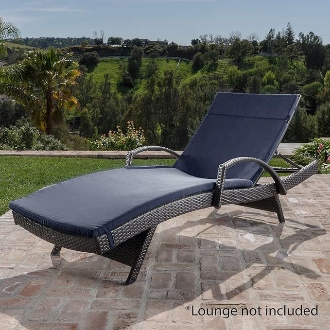 Roomfitters Chaise Lounge Cushion Set, Without Chaise Lounge, Water-Resistant Fabric with Secure Ties (Set of 2)