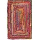preview thumbnail 105 of 105, SAFAVIEH Handmade Cape Cod Marget Boho Coastal Jute Rug 3' Square - Red/Multi - Square