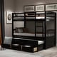 preview thumbnail 38 of 48, Multifunctional Trundle Bunk Bed - Twin Over Twin w/Trundle