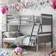 preview thumbnail 1 of 22, Twin Over Full Bunk Bed with Ladder & Guardrail Grey