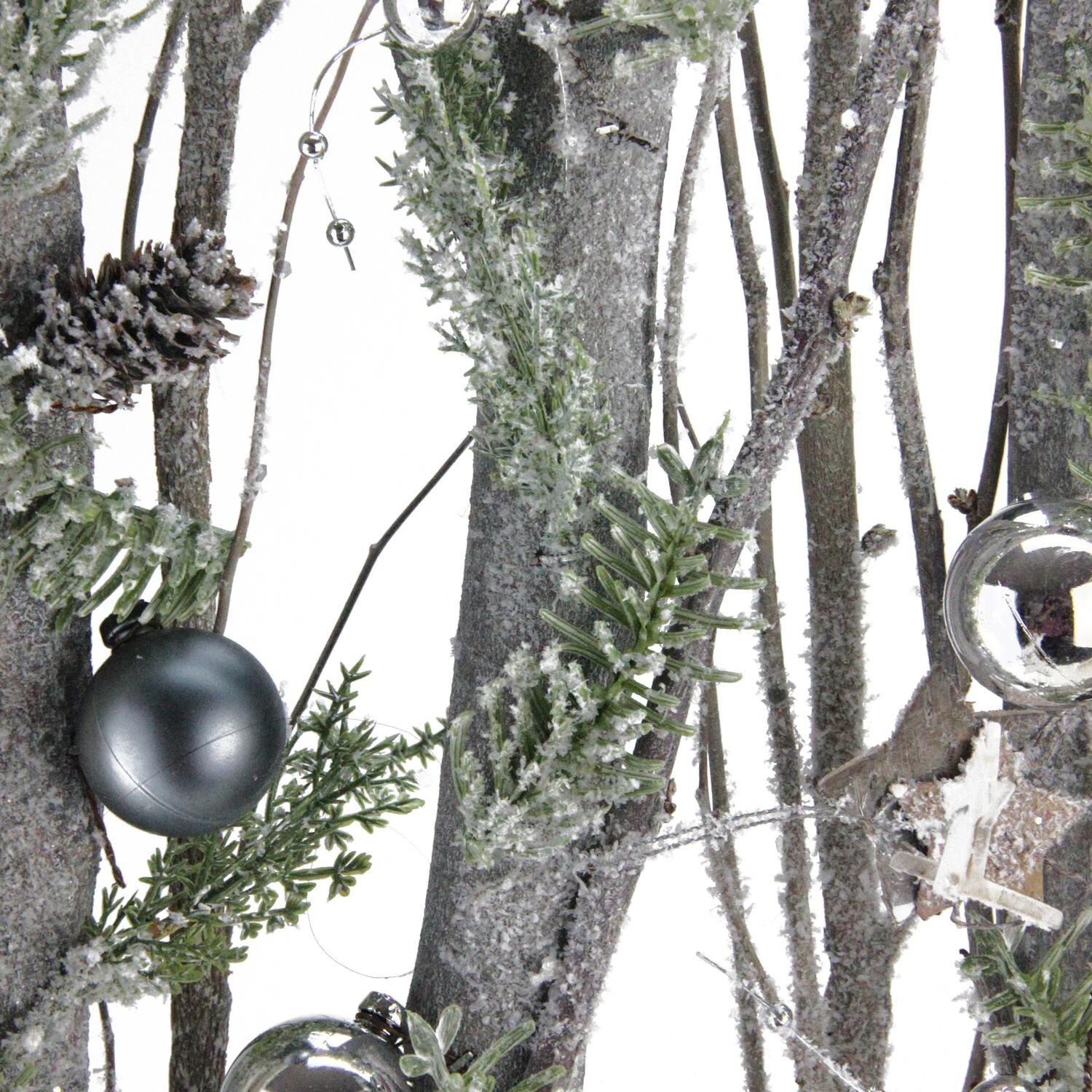 Shop Decorated Standing Birch Branches In Wood Frame Table Or Wall