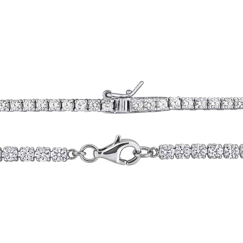 Miadora 29.6ct TGW Multi-Created Gemstone Station Necklace Bracelet Sterling Silver