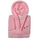 preview thumbnail 16 of 17, Sweet Kids 100% Polyester SUPER PLUSH Double Brushed Hooded Bathrobe - UNICORN Pink - L