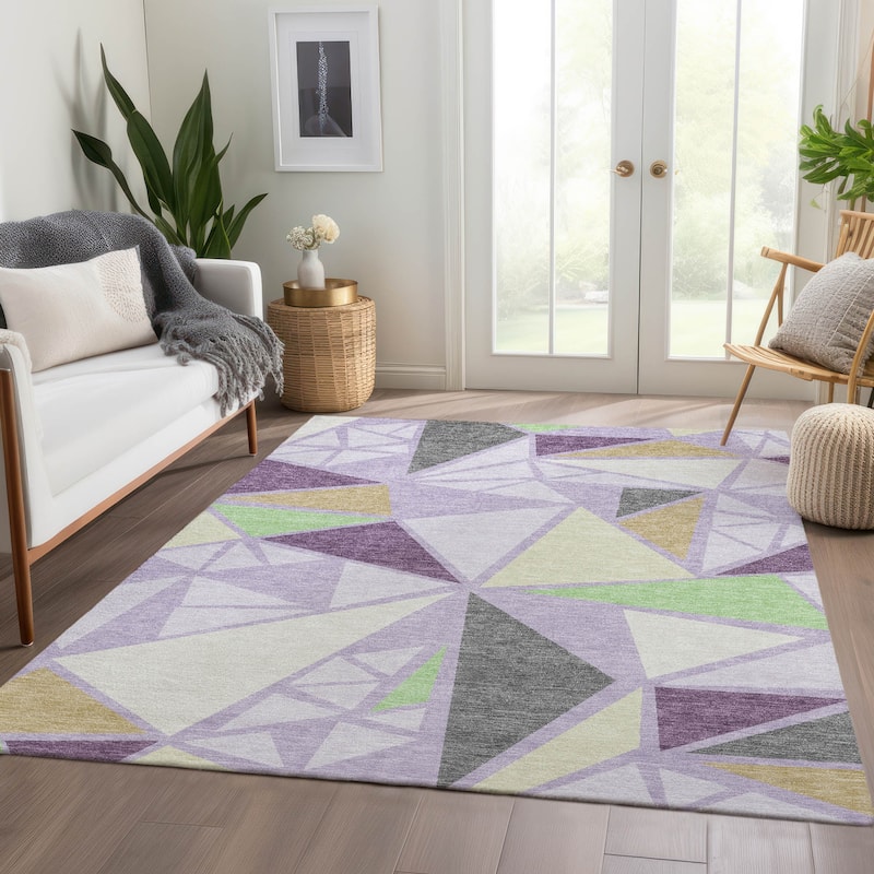 Premium Washable Super Soft Contemporary Mosaic Mayfield Rug