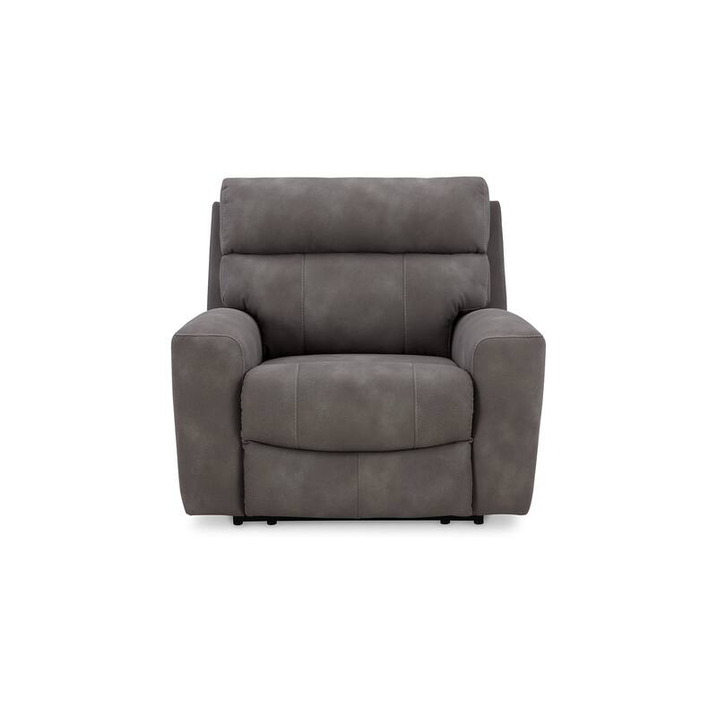 Corbin Power Recliner Chair, Adjustable, USB Port, Gray Faux Leather