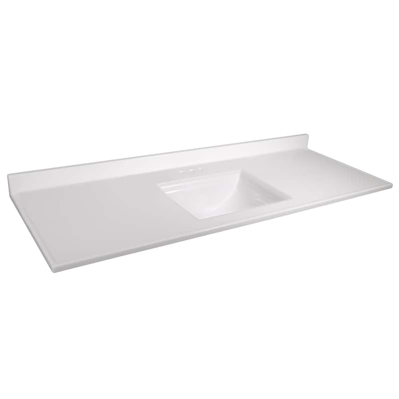 Camilla Cultured Marble Centerset Mount Rectangle Singe Bowl Vanity Top