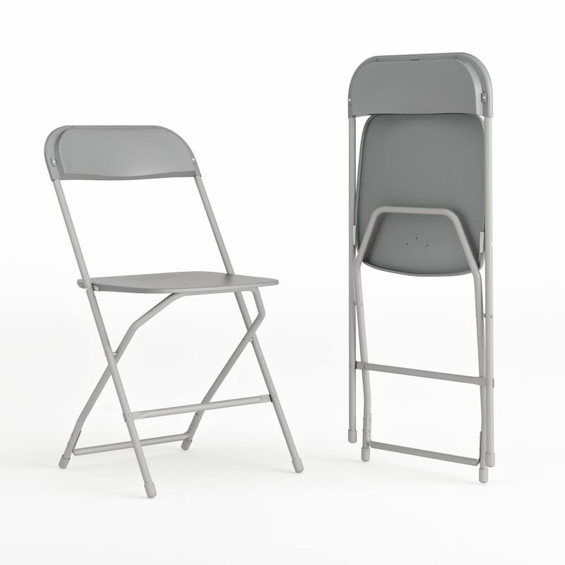 Plastic Folding Chair - 650LB Weight Capacity - Event Chair - Grey