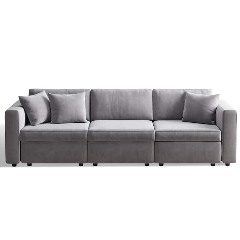 Pocassy Cloud Sectional Couch Upholstered Velvet Couches