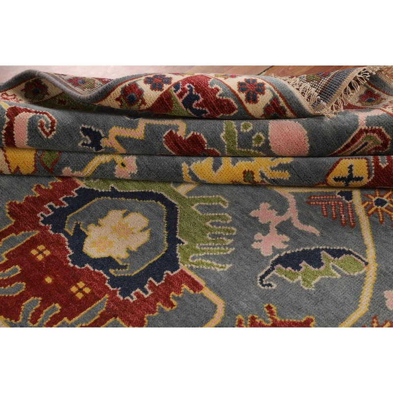 All-Over Oushak Indian Area Rug Handmade Wool Carpet - 8'11"x 11'8"