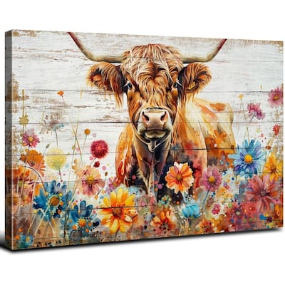 Wall Art Western Scottish Cow Pictures