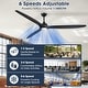 preview thumbnail 7 of 15, 80" Black Modern Large Solid Wood 6-Speed Dimmable Ceiling Fan with Light Remote