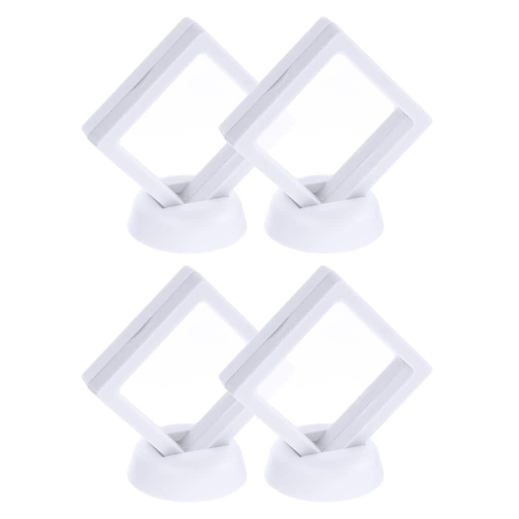 4 Pcs 3D Floating Display Case, Display Holder, Jewelry Storage Box