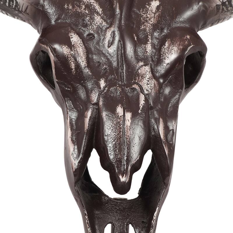Autrey Indoor Aluminum Handcrafted Bull Skull Wall Decor with Stand by Christopher Knight Home
