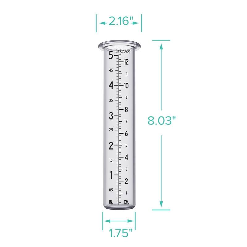La Crosse 704-1522 5-Inch Capacity Rain Gauge Replacement Glass tube