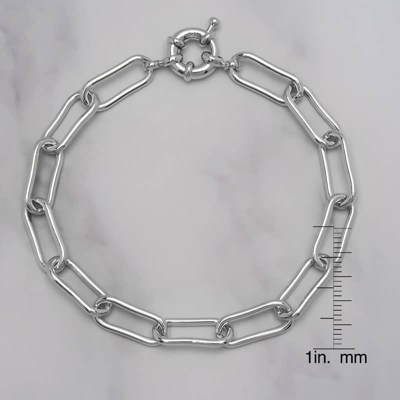 Victoria Townsend Silver Plated Thin Paperclip Link Bracelet