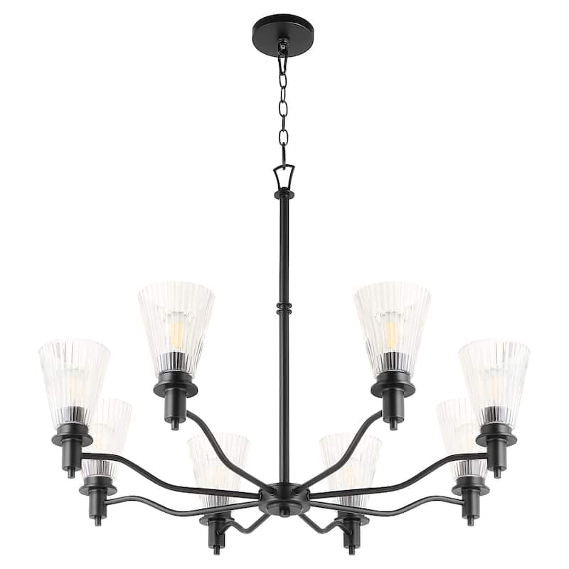 Quorum International 6803-8 Lawton 8 Light 35" Wide Chandelier with - Matte Black