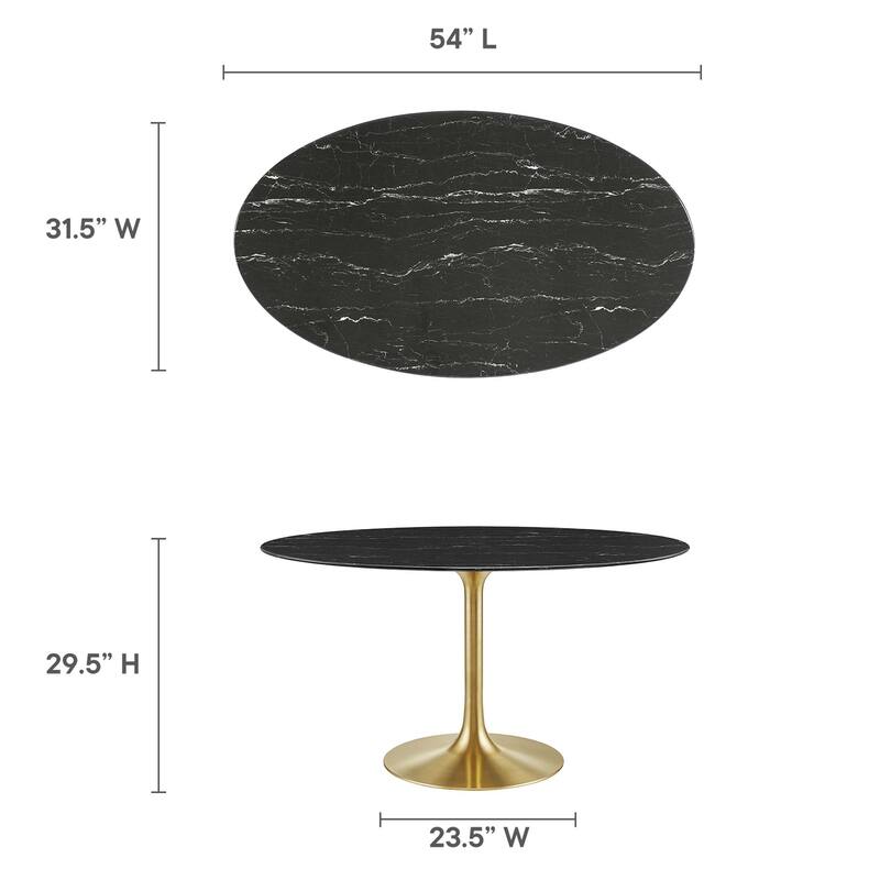 Lippa Oval Artificial Marble Dining Table