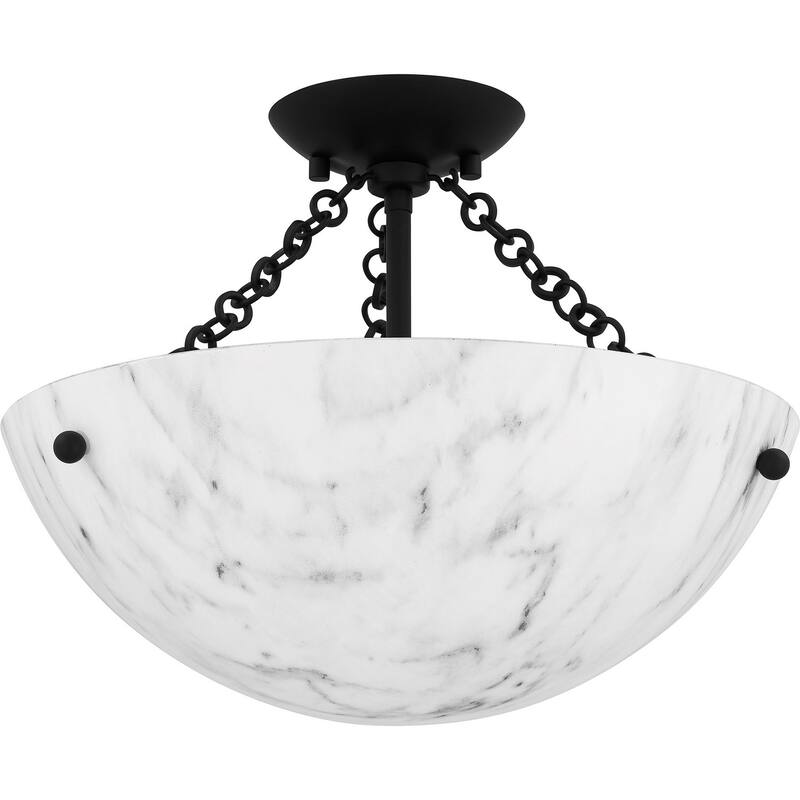 Quoizel Semi-Flush Mount 3-Light Semi-Flush Mount - Matte Black