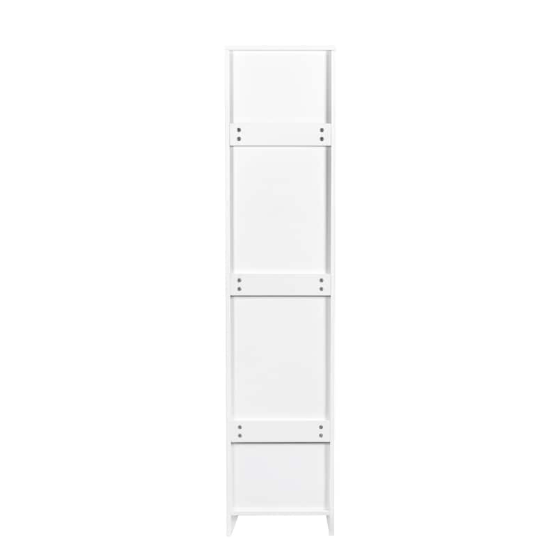 White Wood Stackable Wall Mounted Storage Cabinet Tall Shelves 1 Door - 15.75 x 15.75 x 70.87
