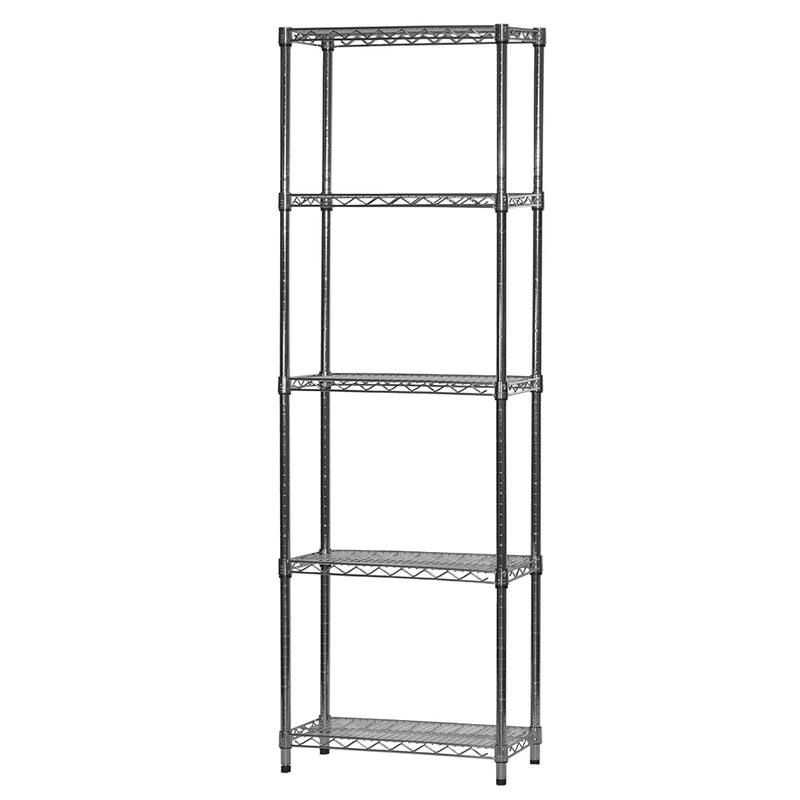 Shelving.com Chrome Wire Shelving with 5 Shelves - 12"d x 24"w - 96" h