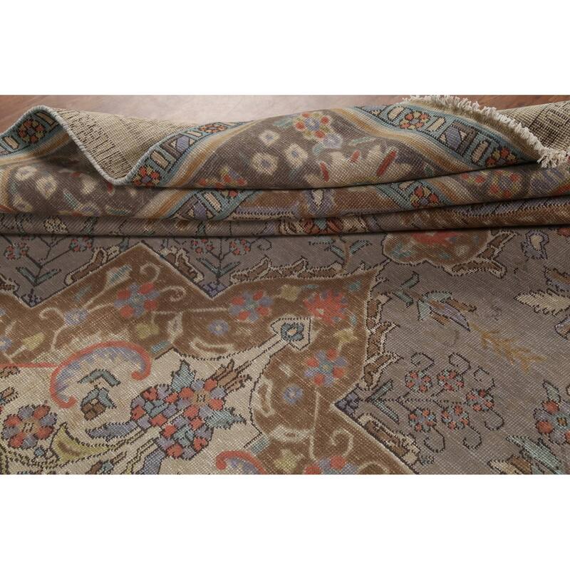 Tabriz Persian Vintage Area Rug Handmade Traditional Wool Carpet - 9'3"x 12'5"