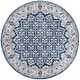 preview thumbnail 42 of 54, SAFAVIEH Brentwood Dile Oriental Damask Trellis Rug 5' Round - Navy/Light Grey - Round