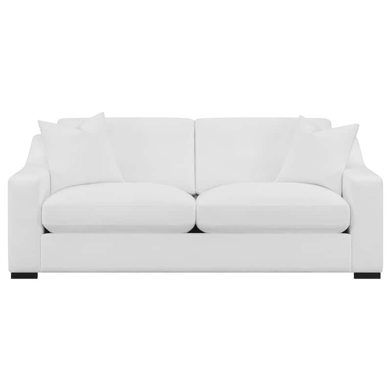 Ashlyn Upholstered Sloped Arm Sofa Set White