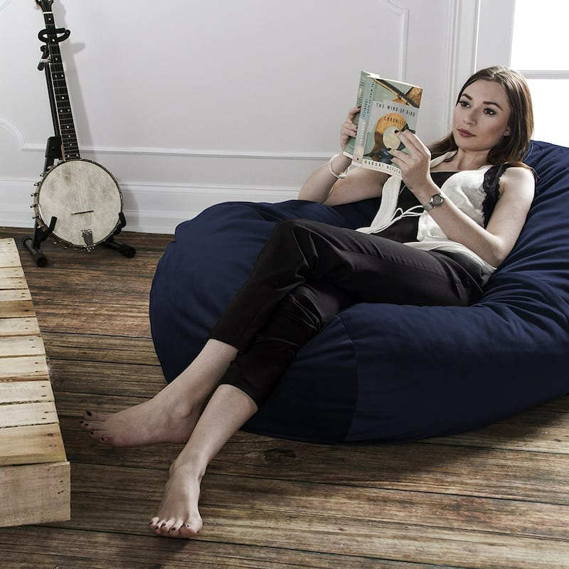 Rectangular Bean Bag Lounger - 4' - Navy Blue